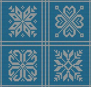 Seamless four knitting patterns Stock Illustration