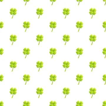 Seamless four leaf clover pattern bringing luck and good fortune Illustrazione stock