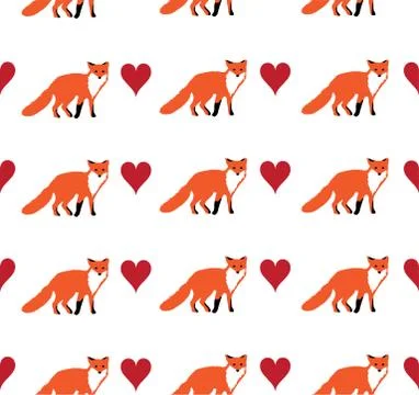Seamless Fox Background Stock Illustration