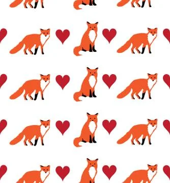 Seamless Fox Background Stock Illustration