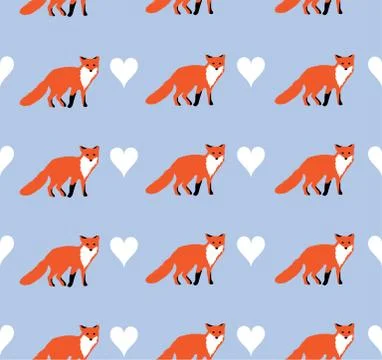 Seamless Fox Background Stock Illustration