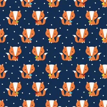 Seamless fox pattern Stock Illustration