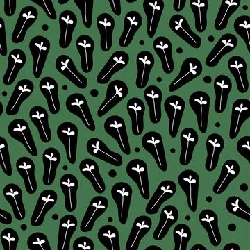 SEAMLESS FRABIC PATTERN BACKGROUND WITH SIMPLE HAND DRAW TINY TREE Illustrazione stock