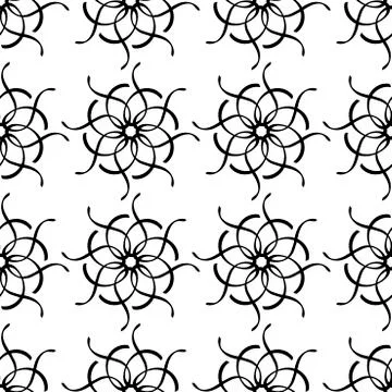 Seamless free hand drawn background . Decorative motif with intersecting abst Stock Illustration
