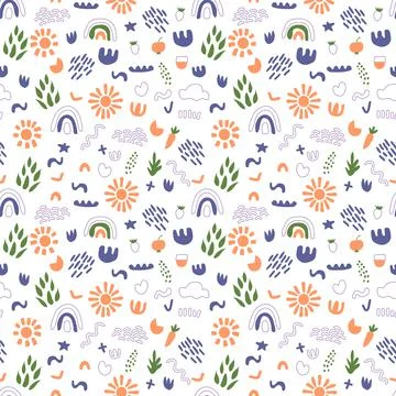 Seamless freehand pattern Stock Illustration
