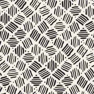 Seamless freehand pattern. Vector abstract rough lines background. Hand drawn Illustrazione stock