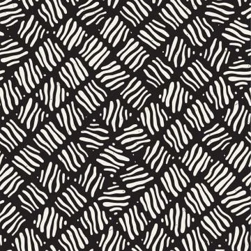 Seamless freehand pattern. Vector abstract rough lines background. Hand drawn Stock Illustration