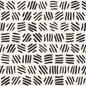 Seamless freehand pattern. Vector abstract rough lines background. Hand drawn Stock Illustration