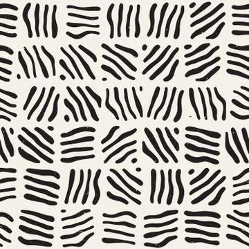 Seamless freehand pattern. Vector abstract rough lines background. Hand drawn Illustrazione stock