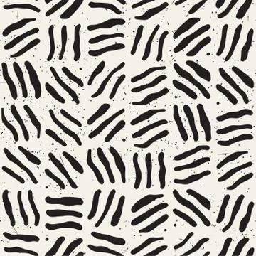 Seamless freehand pattern. Vector abstract rough lines background. Hand drawn イラスト素材