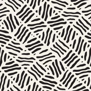 Seamless freehand pattern. Vector abstract rough lines background. Hand drawn Stock Illustration