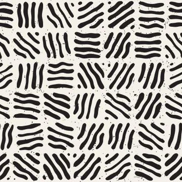 Seamless freehand pattern. Vector abstract rough lines background. Hand drawn Stock Illustration