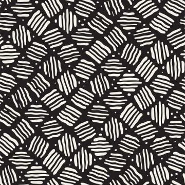 Seamless freehand pattern. Vector abstract rough lines background. Hand drawn Stockillustratie