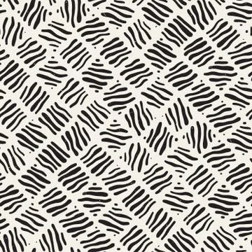 Seamless freehand pattern. Vector abstract rough lines background. Hand drawn イラスト素材