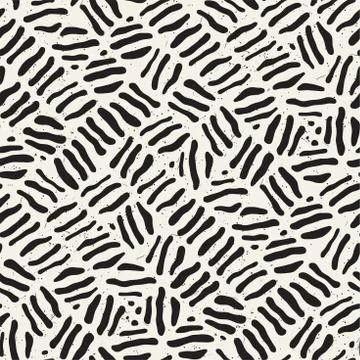 Seamless freehand pattern. Vector abstract rough lines background. Hand drawn Stock Illustration