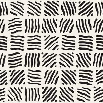 Seamless freehand pattern. Vector abstract rough lines background. Hand drawn 스톡 일러스트