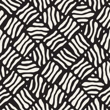 Seamless freehand pattern. Vector abstract rough lines background. Hand drawn Stock Illustration