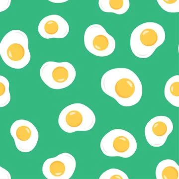 Seamless Fried eggs pattern background Stock Illustration