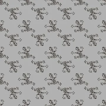 Seamless frog pattern vector illustration in Maori style Stock Illustration