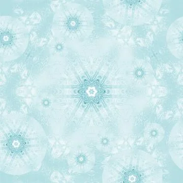 Seamless frost pattern turquoise white Stock Illustration