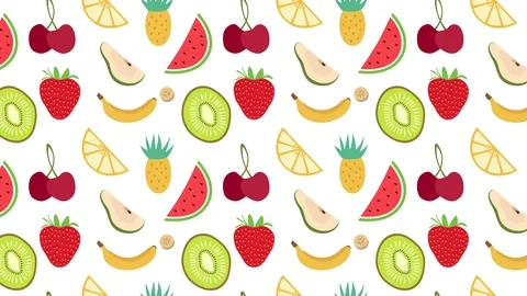 A seamless fruit pattern animation Stock-Footage 100528640