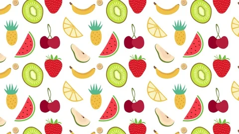 A seamless fruit pattern animation Video stock 100528667