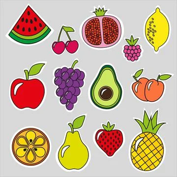 Seamless fruit pattern with colorful design Stock Illustration