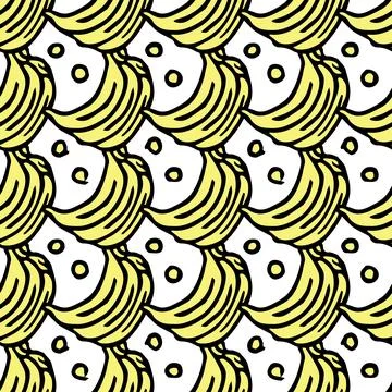 Seamless fruit pattern. doodle background with fruit icons. Fruit background Stock Illustration