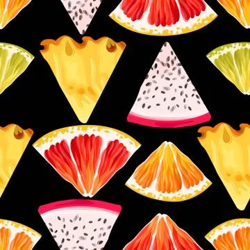Seamless fruit pattern Stock Illustration