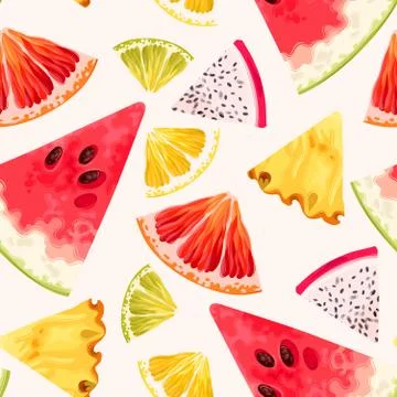 Seamless fruit pattern Stock Illustration