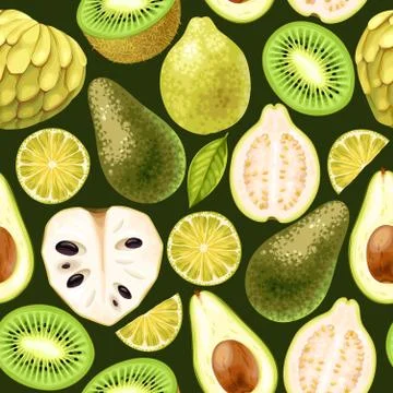 Seamless fruit pattern Stock Illustration