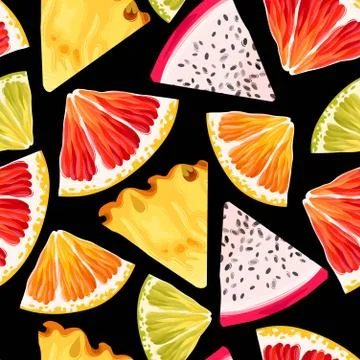 Seamless fruit pattern Stock Illustration