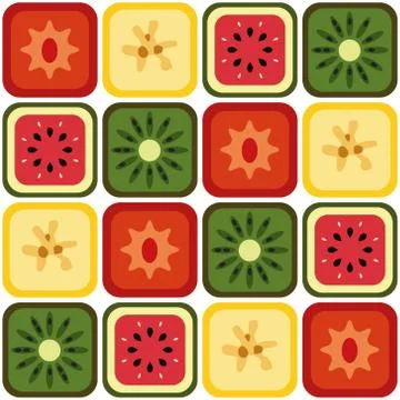 Seamless fruits pattern Stock Illustration