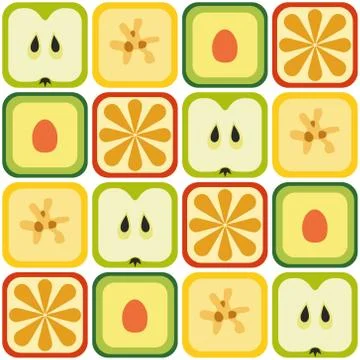 Seamless fruits pattern Illustrazione stock