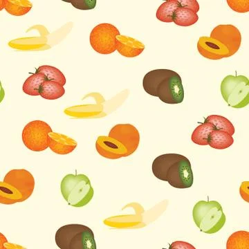 Seamless fruits pattern Stock Illustration