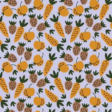 Seamless fruits pattern Stock Illustration