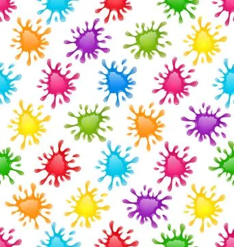 Seamless Fun Pattern with Multicolored Blots Illustrazione stock