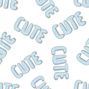 Seamless fun pattern with words and lettering Cute. Bright cute words and marker Illustrazione stock