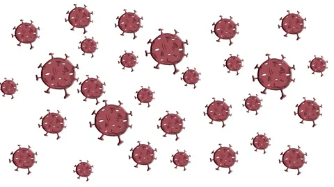 Seamless funny pattern with bacteria and virus. Multiple microbe organisms Stock Footage 132330715