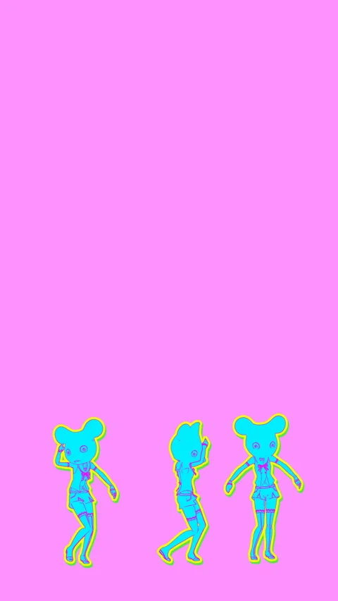 Seamless funny vertical video of a cartoon dancing dolls with mouse head Stock Footage 340109320