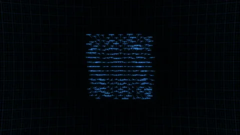 Seamless futuristic  animation of random numbers . Interface FUI HUD algorithm Video stock 106784201