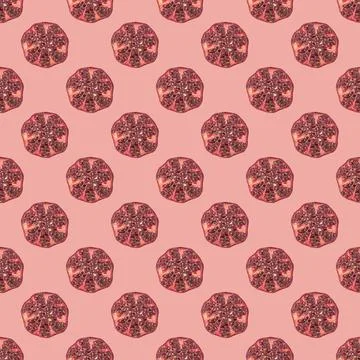 Seamless garnet pattern split on pink background Fotos Stock