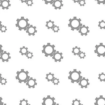 Seamless Gears Pattern Gears Isolated on White Background. Seamless Gears ... 库存照片