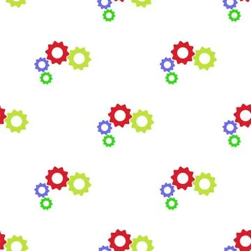 Seamless Gears Pattern Gears Isolated on White Background. Seamless Gears ... Stock Photos