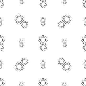 Seamless Gears Pattern Gears Isolated on White Background. Seamless Gears ... Stock Photos