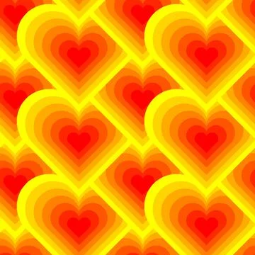 Seamless geoetric background pattern in the form of golden hearts Stock Illustration