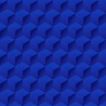 Seamless geometric 3d pattern, hexagon pattern, blue pattern with cubes, vect 스톡 일러스트
