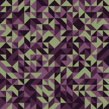 Seamless geometric abstract pattern with purple and green triangles creatin.. Stock Illustration