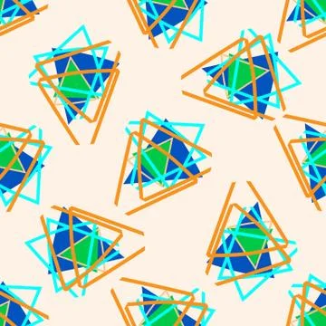 Seamless geometric abstract triangle texture background. Variegated interlocking Illustrazione stock