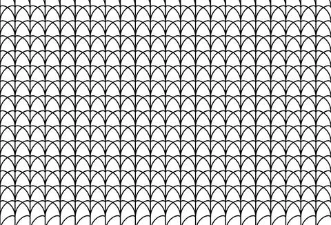 Seamless geometric arch pattern featuring repeated black curved lines formi.. Stock Illustration